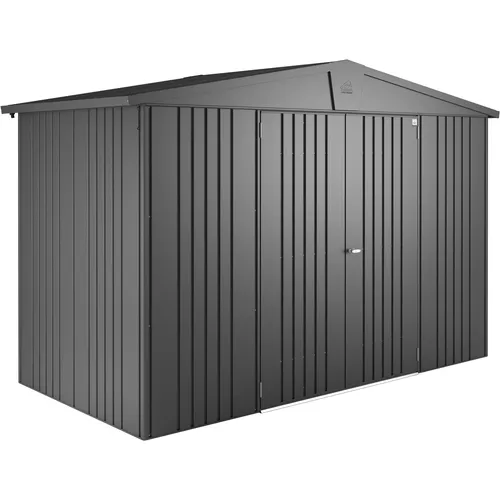 Biohort Gerätehaus Europa 4 A, Dunkelgrau - Gartenhäuser mit großzügigem Stauraum, inklusive Regale und Halter für Gartengeräte – ideal für eine ordentliche Gartenorganisation!