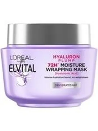 L'Oréal Paris Elvital Hyaluron Plump Mask 300 ml - Hochwirksame Haarmaske für intensive Feuchtigkeit und Geschmeidigkeit, ideal für die tägliche Pflege von trockenem Haar.