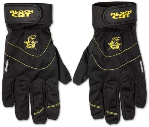 Black Cat Wallerhandschuh zum Landen von Welsen - Wasserdichter Handschuh in Einheitsgröße, ideal für Angler, die beim Welsangeln optimalen Grip und Schutz benötigen.