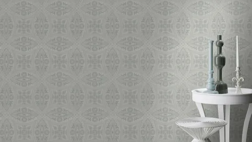EUR 4,13 /qm / Tapete Rasch 529708 Berlin Ornamente Orientalisch Silber Glänzend