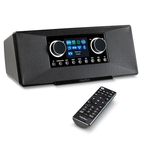 MEDION P85333 Internetradio: DAB+, WLAN & Spotify Connect - Radios mit Empfang von über 25.000 Internetradiosendern und Podcasts, WLAN-Technologie für drahtlose Anbindung und vielseitige Streaming-Optionen wie Amazon Music und Spotify Connect.