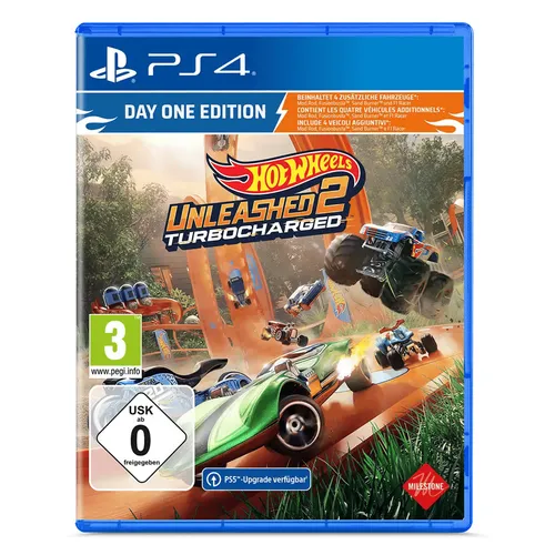 HOT WHEELS UNLEASHED 2 - Turbocharged Day One Edition (Playstation 4) - Rasante Rennspiele für PS4: Über 130 Fahrzeuge, 5 neue Orte und verrückte Moves – inkl. 4 Zusatzfahrzeugen in der Day One Edition!