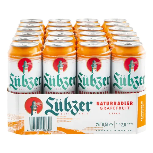 Lübzer Grapefruit 2,0 % vol 0,5 Liter Dose, 24er Pack
