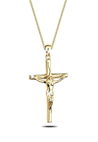 Elli Halskette mit Kreuz Anhänger aus 925 Sterling Silber - Ketten für Damen, handgefertigt aus feinstem 925er Sterling Silber, anlaufgeschützt und ideal als Geschenk für besondere Anlässe.