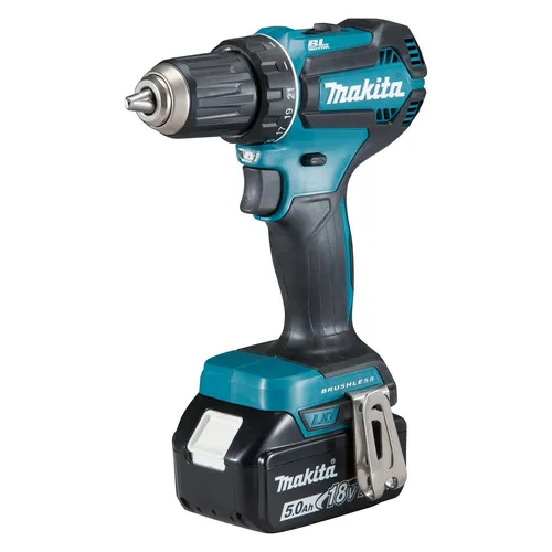 Makita DDF485RTJ Akku-Bohrschrauber 18 V 5.0 Ah inkl. 2. Akku - Akkuschrauber mit bürstenlosem Motor und maximalem Drehmoment von 56 Nm, ideal für präzises Arbeiten im Modellbau und Heimwerkerprojekte.