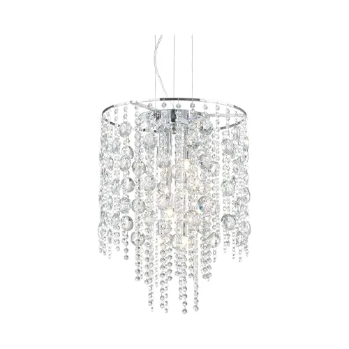 Ideal Lux EVASIONE SP8 G9 Chrome – Ceiling Lighting (Bedroom, Children 's Room, Dining Room, Living Room, Chrome, IP20, Surfaced, Round, Glass, Metal)