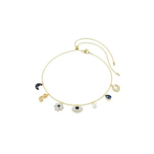 Swarovski Symbolica 5692164 Goldfarbene Halskette - Ketten für Damen - Elegante Choker mit sieben symbolischen Elementen, verziert mit funkelnden Swarovski-Kristallen für einen Hauch von Mystik und Stil.