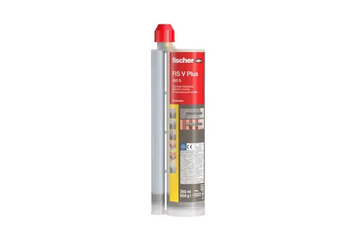 Fischer Injektionsmörtel FIS V Plus 360 S, Hochleistungsmörtel mit Statikmischer - Mörtel für sichere Schwerlastbefestigungen in Hochlochziegel, Vollziegel und Beton. Extra stark und blasenfrei, ideal für Innen- und Außenbereich.