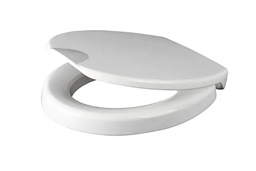 Grünblatt WC Sitz Health Care, Hygiene-Toilettensitz mit 5 cm Sitzerhöhung und Absenkautomatik, extra stabile Befestigung für maximale Sitzsicherheit, Duroplast, Weiß