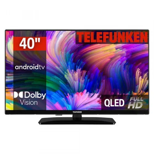 Telefunken D40Q751X2CW QLED-Fernseher 40 Zoll - Smart Android TV mit 102 cm Bildschirmgröße, beeindruckender QLED-Technologie für lebendige Farben und Full HD Auflösung für ein herausragendes Fernseherlebnis.