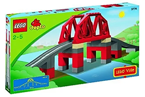 LEGO Duplo 3774 - Eisenbahnbrücke - Bauklötze & Bausteine, kreative Spielmöglichkeiten mit 840 Teilen für stundenlangen Spaß und Förderung der motorischen Fähigkeiten.