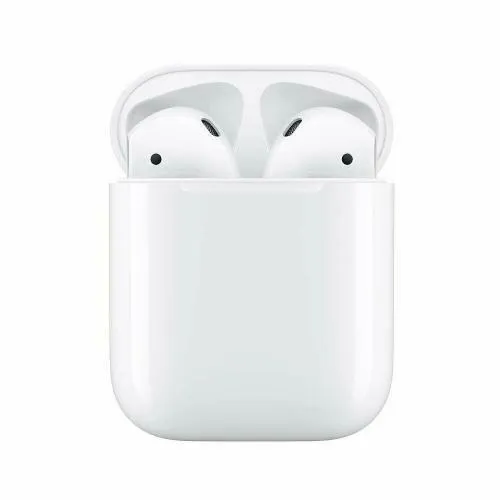 Apple AirPods mit Ladecase - 2. Generation, True Wireless-Kopfhörer mit Mikrofon für iPad, iPhone, iPod, TV und Watch