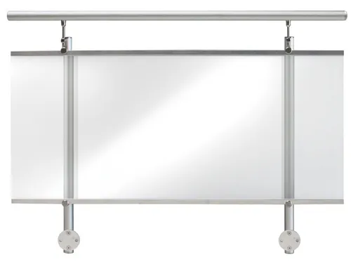 AF1 Alu Geländerset mit Acryl Glas - Balkon Geländer aus Aluminium und klarem Acrylglas, Höhe 900mm, mattes Finish für moderne Optik und hohe Stabilität.