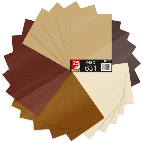 25er Set DIN A4 Bögen Braun 30x21cm ORACAL 631 Matt Folie Auto Plotter