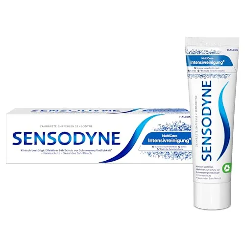 Sensodyne MultiCare Intensivreinigung° Zahnpasta, 75ml, tägliche Zahncreme mit Fluorid, bei schmerzempfindlichen Zähnen