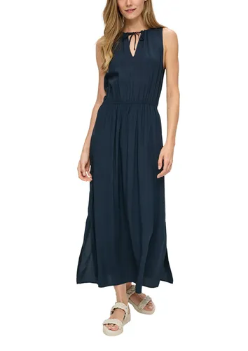 s.Oliver Maxikleid mit stilvollem Bindeband - Kleider in Größe 42, mit elastischem Bund und V-Ausschnitt. Das Maxikleid überzeugt durch seinen lässigen Stil und das modische Bindeband.