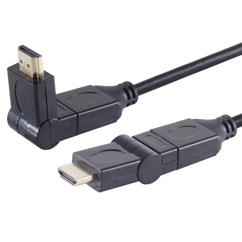 0,5m HDMI High Speed Kabel winkelbar 180° Ethernet Full HD TV für LED Plasma LCD