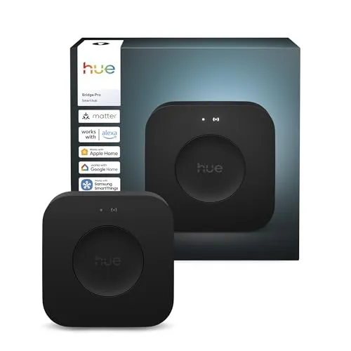 Philips Hue Bridge Pro - Schwarz - Zigbee Geräte mit ultraschnellem Chip für verzögerungsfreie Steuerung, ideal für ein wachsendes Smart Home und Datenschutz an erster Stelle.