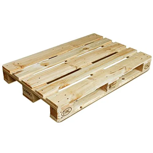 Europalette 120x80cm - Flachpalette aus zertifiziertem Vollholz - Ideal für den sicheren Transport und Lagerung, IPPC-zertifiziert und wärmebehandelt ohne chemische Stoffe.