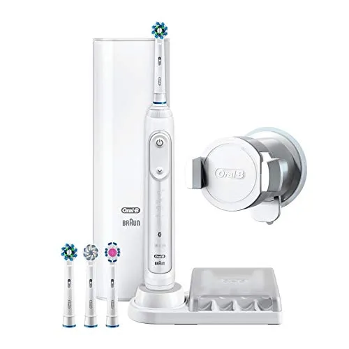 Oral-B Genius 9000 Weiß Elektrische Zahnbürste - Elektrische Zahnbürste mit Positionserkennungstechnologie für optimale Reinigung und Gesundheit. Weißere Zähne ab dem ersten Tag und intelligentes Reise-Etui mit USB-Anschluss.