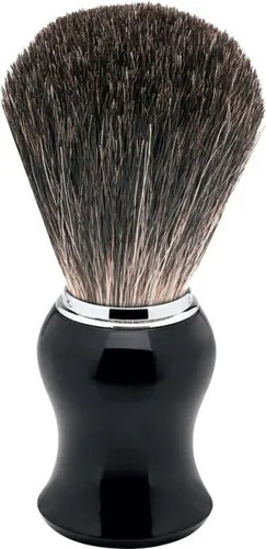 Erbe Shaving Shop Rasierpinsel uni schwarz 6570 - Rasierzubehör mit voluminösem Dachshaar-Borstenkopf, ideal zum sanften Aufschlagen von Rasierschaum für ein angenehmes Rasiererlebnis.