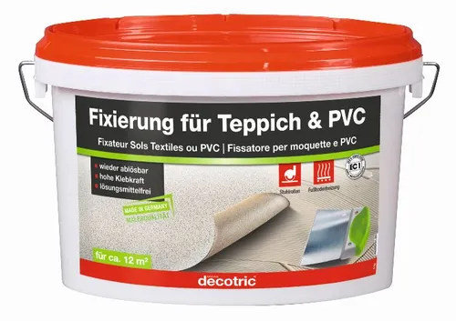 Decotric Fixierung für Teppich und PVC 3 kg - Kleber & Leime, stark haftend und ideal für eine dauerhafte Fixierung von Teppich und PVC-Böden.