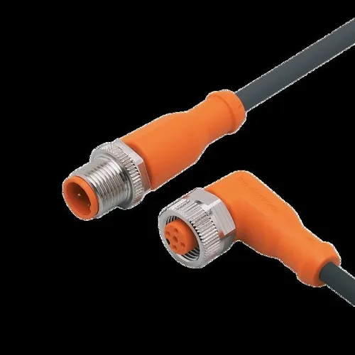 Ifm Electronic EVC019 Verbindungsleitung 5m - Gerade Stecker und gewinkelte Buchse - Steckverbinder Zubehör mit 4-poligem Sensoranschluss, ideal für zuverlässige Verbindungen in industriellen Anwendungen.