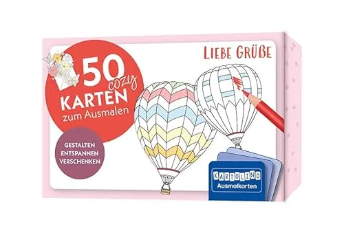 cozy Karten zum Ausmalen – Liebe Grüße: Gestalten, entspannen, verschenken (KARTOLINO Ausmalkarten) 50