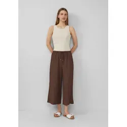 s.Oliver Strukturierte Culotte mit Elastikbund in Mokka - Damen-Hosen mit modischem Alloverprint und bequemem Relaxed Fit, ideal für lässige Outfits und angenehmen Tragekomfort.