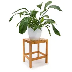 Blumenhocker Bambushocker - Leichter und kratzfester Sitzhocker - Hocker & Barhocker aus hochwertigem Bambus, ideal für jedes Zimmer, leicht und kratzfest für langanhaltende Nutzung.