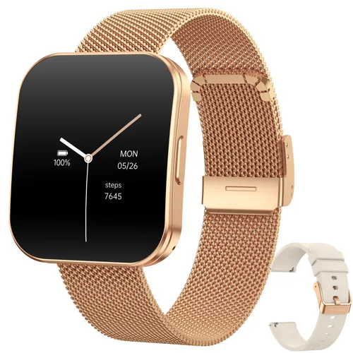 Levowatch DOITX3 Damen Smartwatch - Smartwatch mit AMOLED Always-On Display, Sprachassistent und umfangreichen Fitness-Tracking-Funktionen, ideal für aktive Frauen. Wasserdicht und mit 3 Wechselarmbändern.