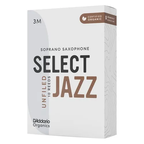 D'Addario Woodwinds Select Jazz Soprano Saxophone 10 Rohrblätter 3M - Blätter für Soprano Saxophon, aus hochwertigem Holz für einen vollen, warmen Klang – ideal für Jazzmusiker.