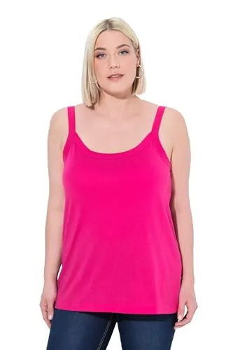 Ulla Popken Damen große Größen Übergrößen Plus Size Spaghettitop, Rundhals, Modalmix, ärmellos magentapink 46+ 728664528-46+