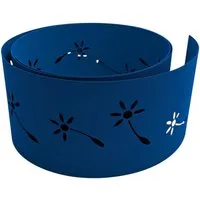 zaunzu Sichtschutz Premium Dekor Pusteblume Lasermuster Enzianblau 2,55m