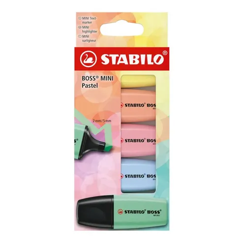 STABILO BOSS MINI Pastellove Textmarker farbsortiert, 6 St.
