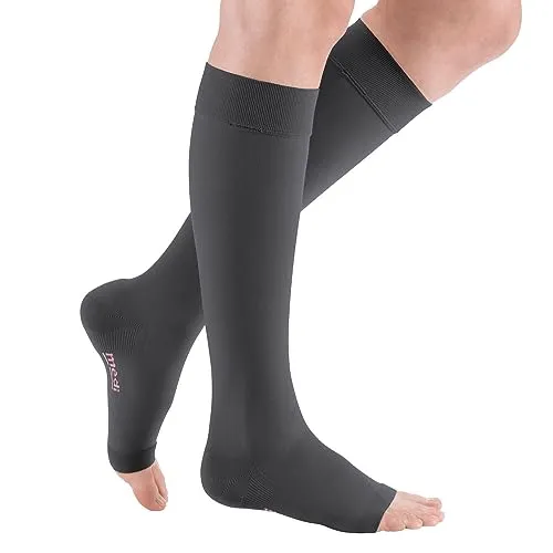 MEDI Strumpfhose mediven plus CCL2 AD Kompressionsstrümpfe kurz - o IV - Sportsocken mit hoher Kompression für optimale Durchblutung und Unterstützung, ideal für Sport und Alltag, anthrazit, Größe IV.