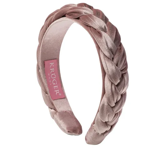 Krüger geflochtener Samt-Haarreif in Rose - Eleganter geflochtener Haarreif aus 100% Polyester, ideal für stilvolle Akzente. Perfekt für jeden Anlass und ein Must-Have für modebewusste Frauen.
