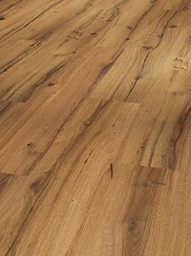 Parador Dekorboden Laminat Basic 400 Eiche History - Laminatfußboden mit täuschend echtem Parkett-Look, robuste und kratzfeste Oberfläche für pflegeleichte Nutzung, ideal für preisbewusste Käufer.