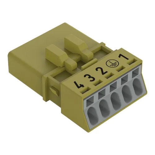 WAGO 890-275/073-000 Netz-Steckverbinder - 5-poliger Stecker mit 16A, ideal für sichere Elektroinstallationen; 50 Stück in hellgrün