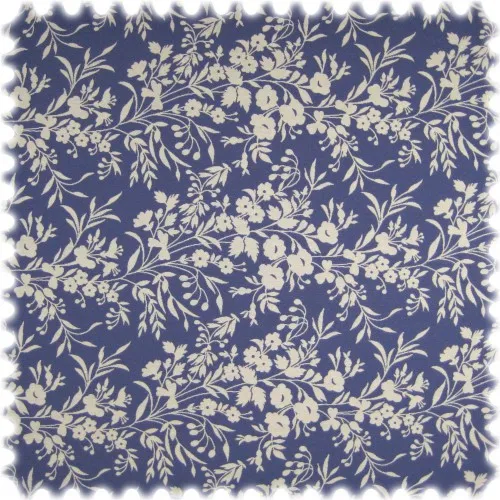 Heiro Landhaus Möbelstoff Arezzo Floral Blau