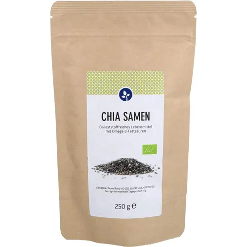 Chia Samen 100% - 250 g - Hochwertige Chia Samen, 250 g für vielseitige Verwendung. Ideal zum Backen und für Smoothies – reich an Ballaststoffen und einfach zu integrieren.