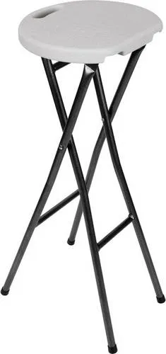 Perel TOOLLAND - FP145 Tolland Barstuhl, Zusammenklappbar, 80 cm Höhe - Camping-Möbel, ideal für Innen- und Außenbereich, platzsparend und bequem