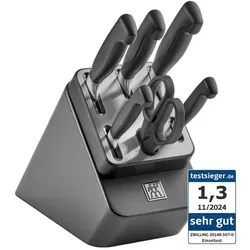 Zwilling Messerblock VIER STERNE (7tlg) - Selbstschärfend, Made in Germany - Küchenmesser Set mit 7 Teilen, inkl. selbstschärfendem Messerblock und hochwertiger Sonderschmelze-Klingen für langanhaltende Schärfe.