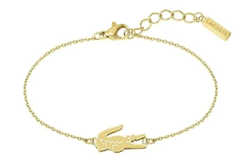 Lacoste Freundschaftsarmband CROCODILE - Gelbgoldfarbenes Edelstahlarmband - Armschmuck aus IP-beschichtetem Edelstahl, verstellbar und ideal als Geschenk für besondere Anlässe wie Geburtstag oder Valentinstag, inkl. Geschenkverpackung.