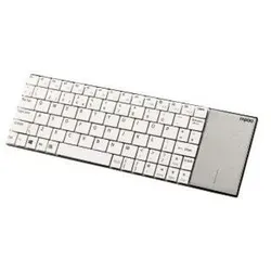 Rapoo E2710 kabellose Multimedia-Tastatur mit Touchpad, Weiß-Silber - Ultraschlanke, kabellose Tastatur mit integriertem Touchpad für müheloses Arbeiten. Bis zu 10 m Reichweite und lange Batterielebensdauer von 6 Monaten.
