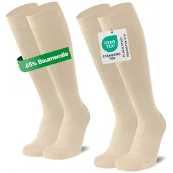 MEDOLY Stützstrümpfe (2 Paar) mit Kompression - Komfortable Reisestrümpfe aus 65% Baumwolle, die nicht rutschen und ein angenehmes Tragegefühl bieten. Ideal zur Unterstützung der Beine bei langen Reisen.