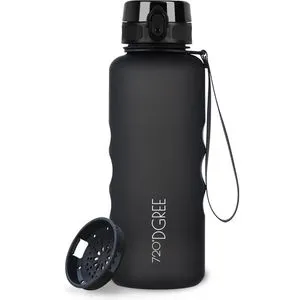 720DGREE Trinkflasche uberBottle Onyx Black, 1,5 Liter, Kunststoff, schwarz, mit Sieb