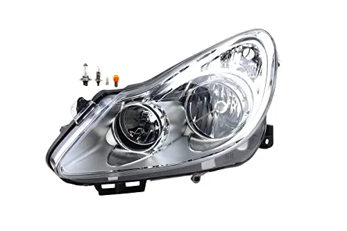 Johns Scheinwerfer für Opel Corsa D (07/06-12/10) links mit Leuchtmitteln - Autoscheinwerfer-Komplettset mit H7/H1 Glühlampen für optimale Sicht und Sicherheit. E-Typ-geprüft für zuverlässige Fahrzeugbeleuchtung.