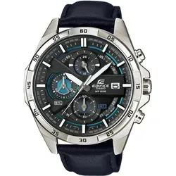 CASIO EDIFICE Chronograph EFR-556L-1AVUEF, Quarzuhr, Armbanduhr, Herrenuhr, Stoppfunktion, Datum, Lederarmband schwarz