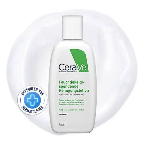 CeraVe Reinigungslotion 88 ml - Medizinische Körperpflege - sanfte Reinigungslotion mit drei essentiellen Ceramiden für hydratisierte und gesunde Haut.
